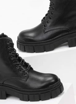 Best Pirce ✔️ The Fashion Project Αρβυλάκια Basic με κορδόνια - Μαύρο ⌛ -Μποτάκια Κατάστημα arvulakia basic me kordonia 98930 ebks