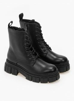 Best Pirce ✔️ The Fashion Project Αρβυλάκια Basic με κορδόνια - Μαύρο ⌛ -Μποτάκια Κατάστημα arvulakia basic me kordonia 98930 ef6e