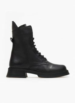 Το φθηνότερο ✔️ The Fashion Project Αρβυλάκια δερμάτινα με ασύμμετρο τελείωμα - Μαύρο 👏