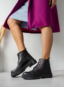 Προϋπολογισμός 👍 The Fashion Project Αρβυλάκια δερμάτινα με ραφή - Μαύρο 😍