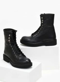 Αγορά 🧨 The Fashion Project Αρβυλάκια δερμάτινα με θηλάκι - Μαύρο 🔔 -Μποτάκια Κατάστημα arvulakia dermatina me thilaki 108277 g8bf