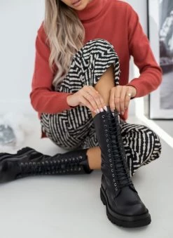 Η καλύτερη συμφωνία 🛒 The Fashion Project Αρβυλάκια δερμάτινα ψηλά - Μαύρο 🎉 -Μποτάκια Κατάστημα arvulakia dermatina psila 108288 lhjk