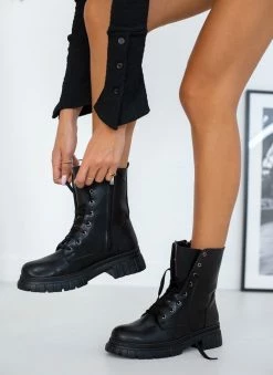 Ολοκαίνουργιο ✔️ The Fashion Project Αρβυλάκια με Chunky σόλα - Μαύρο 🎁