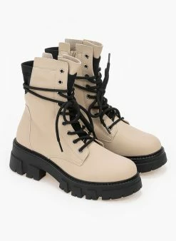 Ολοκαίνουργιο 🎉 The Fashion Project Αρβυλάκια με Chunky σόλα και ελαστικά μέρη - Μπεζ 🧨 -Μποτάκια Κατάστημα arvulakia me chunky sola kai elastika meri 99232 bbk6