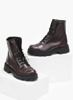 ΧΟΝΔΡΙΚΟ ΕΜΠΟΡΙΟ ❤️ The Fashion Project Αρβυλάκια με διπλό φερμουάρ - Μπορντό 🔔 -Μποτάκια Κατάστημα arvulakia me diplo fermouar 109401 dusg