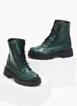 Εξοδος 😍 The Fashion Project Αρβυλάκια με διπλό φερμουάρ - Κυπαρισσί 🤩 -Μποτάκια Κατάστημα arvulakia me diplo fermouar 109402 aimj