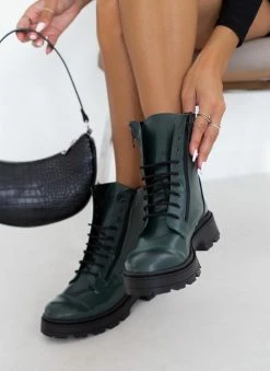 Εξοδος 😍 The Fashion Project Αρβυλάκια με διπλό φερμουάρ - Κυπαρισσί 🤩 -Μποτάκια Κατάστημα arvulakia me diplo fermouar 109402 salk