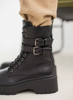 Προϋπολογισμός ✔️ The Fashion Project Αρβυλάκια με διπλό ζωνάκι - Μαύρο 👏 -Μποτάκια Κατάστημα arvulakia me diplo zwnaki 107966 onka