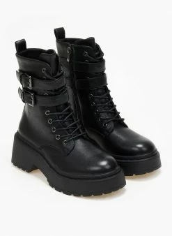 Προϋπολογισμός ✔️ The Fashion Project Αρβυλάκια με διπλό ζωνάκι - Μαύρο 👏 -Μποτάκια Κατάστημα arvulakia me diplo zwnaki 107966 rrs1