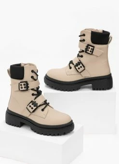 Προώθηση ⭐ The Fashion Project Αρβυλάκια με διπλό ζωνάκι - Μπεζ 🎉 -Μποτάκια Κατάστημα arvulakia me diplo zwnaki 99252 9oj2