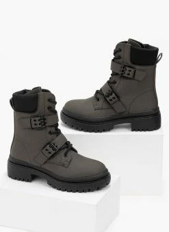 Προώθηση ⭐ The Fashion Project Αρβυλάκια με διπλό ζωνάκι - Λαδί 🧨 -Μποτάκια Κατάστημα arvulakia me diplo zwnaki 99253 2lcd