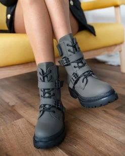 Προώθηση ⭐ The Fashion Project Αρβυλάκια με διπλό ζωνάκι - Λαδί 🧨 -Μποτάκια Κατάστημα arvulakia me diplo zwnaki 99253 kv4t