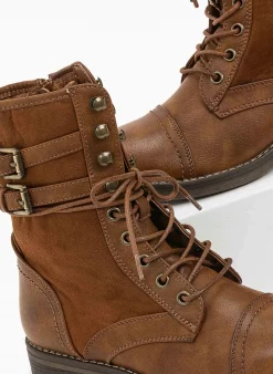 Τοπ 10 ✨ The Fashion Project Αρβυλάκια με διπλό ζωνάκι και εξωτερική ραφή - Ταμπά ✨ -Μποτάκια Κατάστημα arvulakia me diplo zwnaki kai ekswteriki rafi 97030 banl