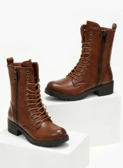 Νέος 🤩 The Fashion Project Αρβυλάκια με εξωτερικό φερμουάρ - Ταμπά 🛒 -Μποτάκια Κατάστημα arvulakia me ekswteriko fermouar 105884 ir1s