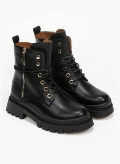 Πολύ καλή προσφορά ❤️ The Fashion Project Αρβυλάκια με εξωτερικό φερμουάρ - Μαύρο 🧨 -Μποτάκια Κατάστημα arvulakia me ekswteriko fermouar 95350 suno