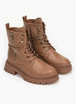 Πολύ καλή προσφορά ✨ The Fashion Project Αρβυλάκια με εξωτερικό φερμουάρ - Κάμελ 🥰 -Μποτάκια Κατάστημα arvulakia me ekswteriko fermouar 95351 d4zm