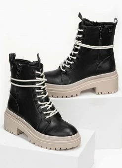 Η καλύτερη συμφωνία ✔️ Xti Footwear Αρβυλάκια με εξωτερικό φερμουάρ Xti 77891 - Μαύρο/Μπεζ 🌟 -Μποτάκια Κατάστημα arvulakia me ekswteriko fermouar xti 77891 95425 kgbr