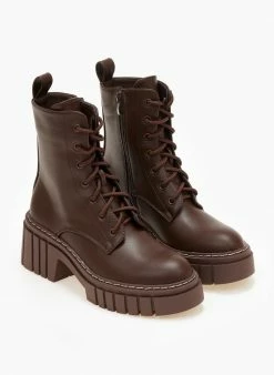 Καλύτερη πώληση 😍 The Fashion Project Αρβυλάκια με έντονη ραφή στη σόλα - Καφέ 🥰 -Μποτάκια Κατάστημα arvulakia me entoni rafi sti sola 105875 9uln