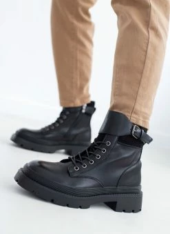 Το φθηνότερο 🌟 The Fashion Project Αρβυλάκια με φαρδύ ζωνάκι - Μαύρο 😍 -Μποτάκια Κατάστημα arvulakia me fardu zwnaki 107958 brwk