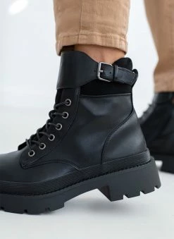 Το φθηνότερο 🌟 The Fashion Project Αρβυλάκια με φαρδύ ζωνάκι - Μαύρο 😍 -Μποτάκια Κατάστημα arvulakia me fardu zwnaki 107958 kvks