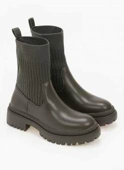 Νέος 👏 The Fashion Project Μποτάκια κάλτσα - Χακί 😀 -Μποτάκια Κατάστημα arvulakia me kaltsa 99225 3k77