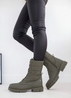 Ολοκαίνουργιο 🛒 Xti Footwear Αρβυλάκια με καπιτονέ σχέδιο Xti 140625 - Λαδί ⭐ -Μποτάκια Κατάστημα arvulakia me kapitone sxedio xti 140625 106513 fi57