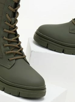 Ολοκαίνουργιο 🛒 Xti Footwear Αρβυλάκια με καπιτονέ σχέδιο Xti 140625 - Λαδί ⭐ -Μποτάκια Κατάστημα arvulakia me kapitone sxedio xti 140625 106513 h6e1