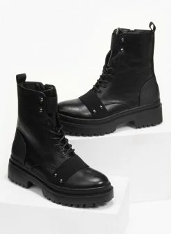 Κουπόνι 🎉 The Fashion Project Αρβυλάκια με λάστιχο και τρουκς - Μαύρο 🔥 -Μποτάκια Κατάστημα arvulakia me lastixo kai trouks 95533 hfii