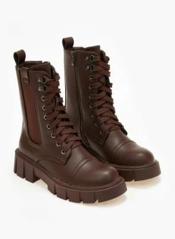 Προώθηση 🥰 The Fashion Project Αρβυλάκια με λάστιχο στην εξωτερική πλευρά - Καφέ 🛒 -Μποτάκια Κατάστημα arvulakia me lastixo stin ekswteriki pleura 105868 zi1k