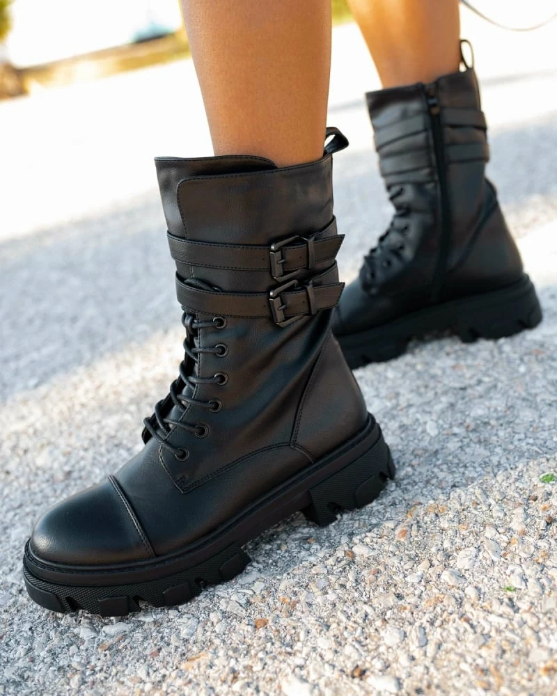 Εκπτωση 🔥 The Fashion Project Αρβυλάκια με πιέτα και διπλό ζωνάκι - Μαύρο 💯 3 Εκπτωση 🔥 The Fashion Project Αρβυλάκια με πιέτα και διπλό ζωνάκι - Μαύρο 💯