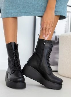 Προϋπολογισμός 🥰 The Fashion Project Αρβυλάκια με πλατφόρμα τακούνι - Μαύρο 🤩 -Μποτάκια Κατάστημα arvulakia me platforma takouni 106144 168m