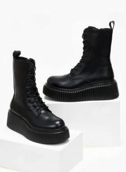 Προώθηση 🎉 The Fashion Project Αρβυλάκια με ψηλή Chunky σόλα - Μαύρο 🔥 -Μποτάκια Κατάστημα arvulakia me psili chunky sola 107960 gv06