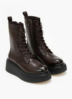 Προϋπολογισμός 👏 The Fashion Project Αρβυλάκια με ψηλή Chunky σόλα - Καφέ 🛒 -Μποτάκια Κατάστημα arvulakia me psili chunky sola 107961 a9i0