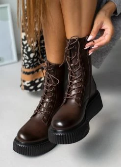 Προϋπολογισμός 👏 The Fashion Project Αρβυλάκια με ψηλή Chunky σόλα - Καφέ 🛒 -Μποτάκια Κατάστημα arvulakia me psili chunky sola 107961 cyk7