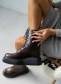 Προϋπολογισμός 👏 The Fashion Project Αρβυλάκια με ψηλή Chunky σόλα - Καφέ 🛒 -Μποτάκια Κατάστημα arvulakia me psili chunky sola 107961 oizh