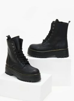 Φτηνός ⭐ The Fashion Project Αρβυλάκια με ψηλή σόλα - Μαύρο 😍 -Μποτάκια Κατάστημα arvulakia me psili sola 108966 2xa3