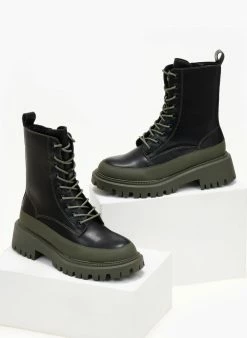 Εξοδος 🎉 The Fashion Project Αρβυλάκια με ψηλή τρακτερωτή σόλα - Λαδί 🔔 -Μποτάκια Κατάστημα arvulakia me psili trakterwti sola 105843 7tsc