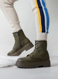 Το φθηνότερο 🎁 The Fashion Project Αρβυλάκια με ψηλή τρακτερωτή σόλα - Λαδί ❤️