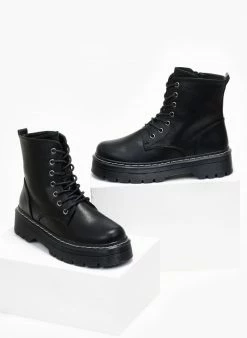 Flash Sale 🧨 The Fashion Project Αρβυλάκια με ραφή στη σόλα - Μαύρο 🥰 -Μποτάκια Κατάστημα arvulakia me rafi sti sola 108704 4efh