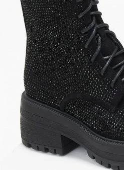 Πολύ καλή προσφορά 🥰 The Fashion Project Αρβυλάκια με Strass - Μαύρο 🔔 -Μποτάκια Κατάστημα arvulakia me strass 109364 ja7a