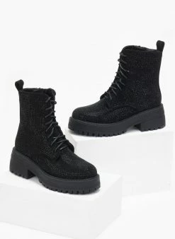 Πολύ καλή προσφορά 🥰 The Fashion Project Αρβυλάκια με Strass - Μαύρο 🔔 -Μποτάκια Κατάστημα arvulakia me strass 109364 z5mt