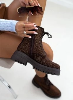 Καλύτερη πώληση 😀 The Fashion Project Αρβυλάκια με Strass - Καφέ 🌟 -Μποτάκια Κατάστημα arvulakia me strass 109435 cc3t