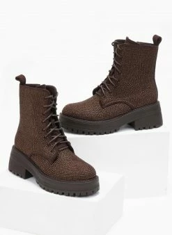 Καλύτερη πώληση 😀 The Fashion Project Αρβυλάκια με Strass - Καφέ 🌟 -Μποτάκια Κατάστημα arvulakia me strass 109435 k9uf