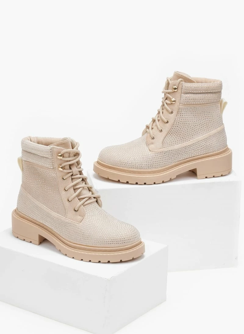 Συμφωνίες 💯 The Fashion Project Αρβυλάκια με Strass και εξωτερικές ραφές - Μπεζ 🎁 5 Συμφωνίες 💯 The Fashion Project Αρβυλάκια με Strass και εξωτερικές ραφές - Μπεζ 🎁 - Image 3