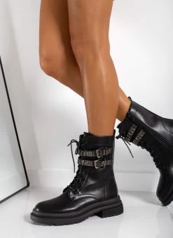 Ολοκαίνουργιο 🎁 The Fashion Project Αρβυλάκια με Strass στα ζωνάκια - Μαύρο 💯 -Μποτάκια Κατάστημα arvulakia me strass sta zwnakia 109352 e4lm