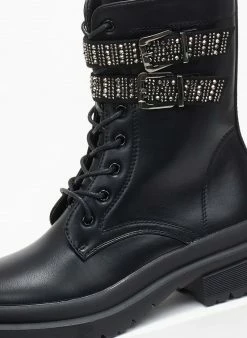 Ολοκαίνουργιο 🎁 The Fashion Project Αρβυλάκια με Strass στα ζωνάκια - Μαύρο 💯 -Μποτάκια Κατάστημα arvulakia me strass sta zwnakia 109352 rok9