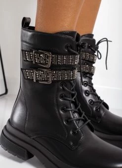 Ολοκαίνουργιο 🎁 The Fashion Project Αρβυλάκια με Strass στα ζωνάκια - Μαύρο 💯