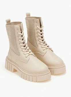 Συμφωνίες 🎉 The Fashion Project Αρβυλάκια με σχέδιο κάλτσα - Μπεζ ⌛ -Μποτάκια Κατάστημα arvulakia me sxedio kaltsa 106485 gck8