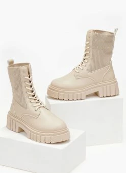 Συμφωνίες 🎉 The Fashion Project Αρβυλάκια με σχέδιο κάλτσα - Μπεζ ⌛ -Μποτάκια Κατάστημα arvulakia me sxedio kaltsa 106485 xzln