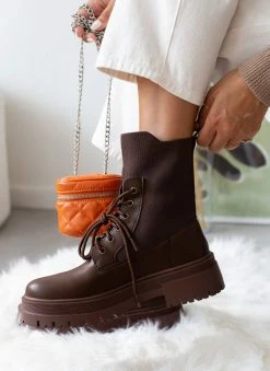 Εξοδος 😉 The Fashion Project Αρβυλάκια με σχέδιο κάλτσα στη γάμπα - Καφέ 👍 -Μποτάκια Κατάστημα arvulakia me sxedio kaltsa sti gampa 105847 4ef9